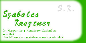 szabolcs kasztner business card